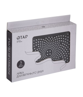 Лійка для верхнього душу Qtap Hlavova 260x180 мм прямокутна QTHLA107CRM45784 Chrome/Black