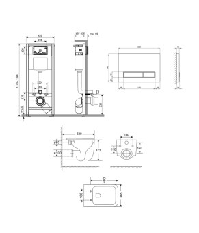 Готовое решение Qtap для ванной Gemini Ultra Quiet 530х365х373 + инсталляция Nest 4 в 1 (Satin) (SD00052293)