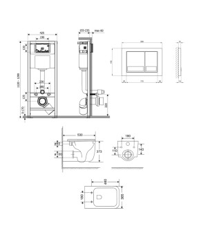 Готове рішення Qtap для ванної Gemini Ultra Quiet 530х365х373 + інсталяція Nest 4 в 1 (квадратна клавіша Satin) SD00052296