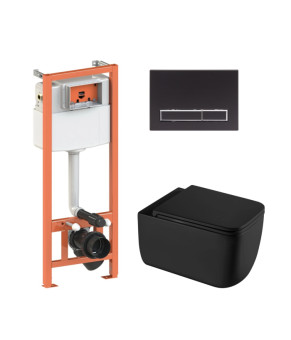 Готовое решение Qtap Gemini Ultra Quiet + инсталляция Nest 4 в 1 (линейная клавиша Matt Black) SD00052299