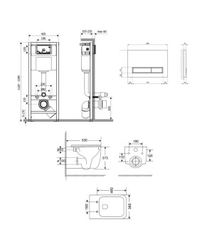 Готовое решение Qtap Gemini Ultra Quiet + инсталляция Nest 4 в 1 (линейная клавиша Matt Black) SD00052299