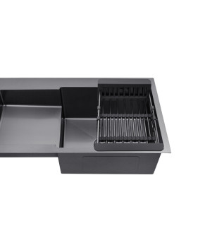 Комплект кухонна мийка Kroner Schwarze-7848RHM PVD + змішувач Edelstahl Klassisch-SCH035PVD + дозатор Spender-SCH049