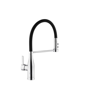 Комплект кухонна мийка Kroner Gebürstet-6050HM + змішувач Ersel-C03111BLK + дозатор Spender-016