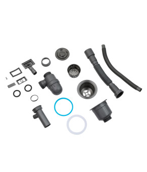 Комплект кухонна мийка Kroner Schwarze-6050HM PVD + змішувач Ersel-GRP03393BLK + дозатор Spender-026