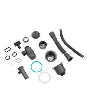 Комплект кухонна мийка Kroner Schwarze-6350HM PVD + змішувач Makon-GRP030-T + дозатор Spender-SCH049