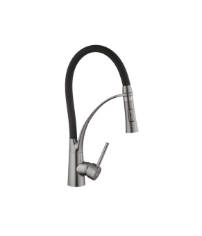 Комплект кухонна мийка Kroner Schwarze-6350HM PVD + змішувач Ersel-GRP03393BLK + дозатор Spender-SCH049