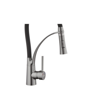 Комплект кухонна мийка Kroner Schwarze-6350HM PVD + змішувач Ersel-GRP03393BLK + дозатор Spender-SCH049
