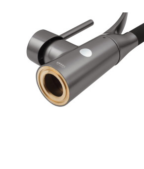 Комплект кухонна мийка Kroner Schwarze-6350HM PVD + змішувач Ersel-GRP03393BLK + дозатор Spender-SCH049