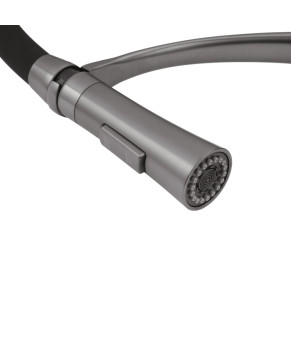 Комплект кухонна мийка Kroner Schwarze-6350HM PVD + змішувач Ersel-GRP03393BLK + дозатор Spender-SCH049