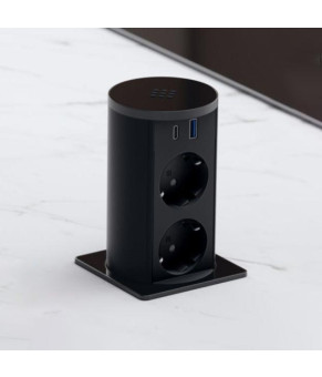 Мебельная выдвижная розетка ASA VersaLift беспроводная зарядка 2x220 USB type A+C черная (060.47F.00015)