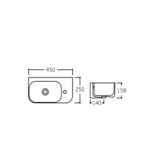 Раковина Qtap Tern 450х250х158 White QT1711H02RW
