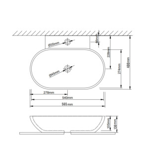 Раковина Qtap Cardinal 565х400х130 White (QT0411K177WN)