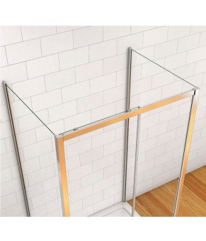 Душевая кабина пристенная DUSEL A-517 140х90х195 раздвижная, профиль хром, стекло прозрачное