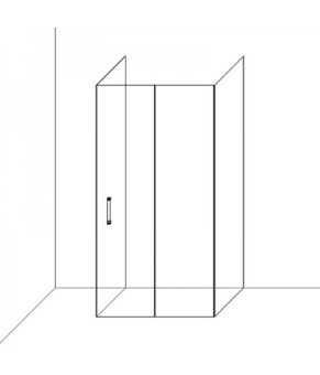 Душевая кабина пристенная DUSEL A-517B 130х80х195 раздвижная, профиль черный, стекло прозрачное