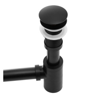 Сифон для раковины YOKA BLACK универсальный + CLICK-KLAK без перелива (BK.SYPOP-14-BLK)