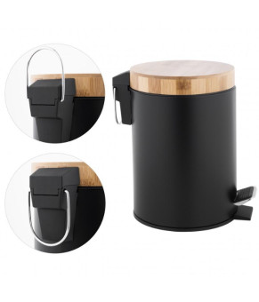 Корзина для мусора YOKA BIN BLACK BAMBOO 3л. для ванной комнаты (CH.BIN-BLK)