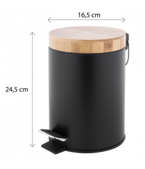 Корзина для мусора YOKA BIN BLACK BAMBOO 3л. для ванной комнаты (CH.BIN-BLK)