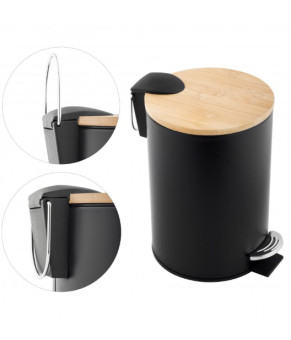 Корзина для мусора YOKA VINI BLACK BAMBOO 3л. для ванной комнаты (CH.VINI-BLK)