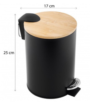 Корзина для мусора YOKA VINI BLACK BAMBOO 3л. для ванной комнаты (CH.VINI-BLK)