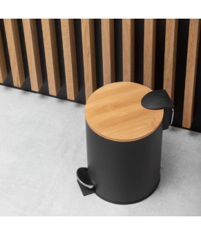 Корзина для мусора YOKA VINI BLACK BAMBOO 3л. для ванной комнаты (CH.VINI-BLK)