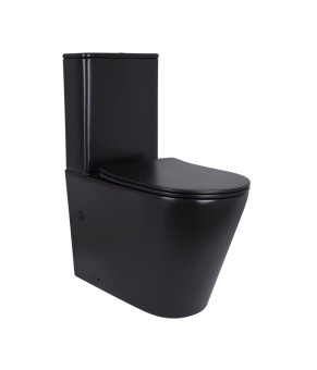 Унитаз напольный Qtap Scorpio Ultra Quiet безободковый Soft-close MATT BLACK (QT14226088AMB)