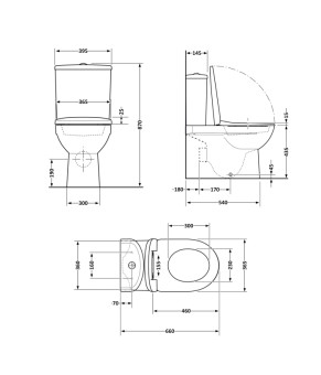 Унитаз напольный Qtap Scorpio Ultra Quiet безободковый Soft-close MATT BLACK (QT14226088AMB)