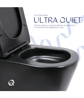 Унитаз напольный Qtap Scorpio Ultra Quiet безободковый Soft-close MATT BLACK (QT14226088AMB)