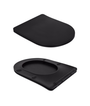 Унитаз напольный Qtap Scorpio Ultra Quiet безободковый Soft-close MATT BLACK (QT14226088AMB)