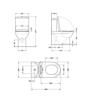 Унитаз Qtap Robin Ultra Quiet безободковый Soft-close, Черный матовый (QT13226083AMB)