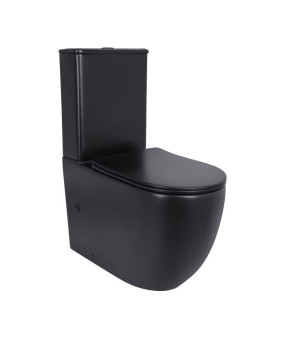 Унитаз Qtap Robin Ultra Quiet безободковый Soft-close, Черный матовый (QT13226083AMB)