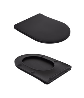 Унитаз Qtap Robin Ultra Quiet безободковый Soft-close, Черный матовый (QT13226083AMB)