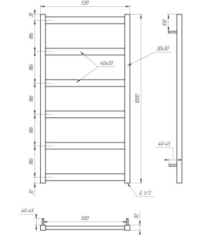 Полотенцесушитель Genesis Aqua Minimal DRY GA-6005-1