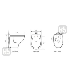 Набор инсталляционный RJ FLY Rimless унитаз подвесной, сидение +458.103.00.1 DUOFIX Basic (RJ3119+458.103.00.1)
