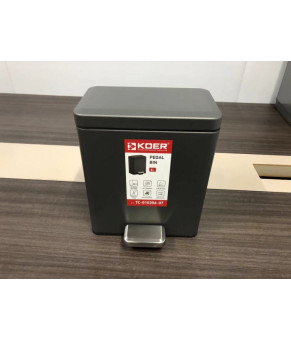 Ведро для мусора Koer TC-010306-07 прямоугольное с плавным закрытием 6 л графит (KR5602)