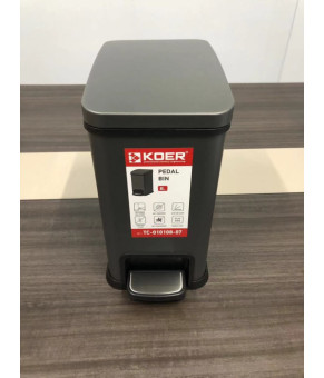 Ведро для мусора с плавным закрытием прямоугольное Koer TC-010108-07 8 л цвет графит (KR5591)