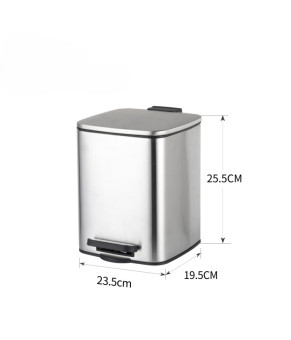 Ведро для мусора Zerix Kubix-TC0106 SS Color 6л нержавеющая сталь (ZX5889)