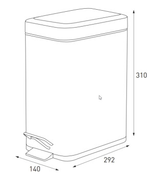 Ведро для мусора Zerix Sansa-TC0105 SS 5л (ZX5893)