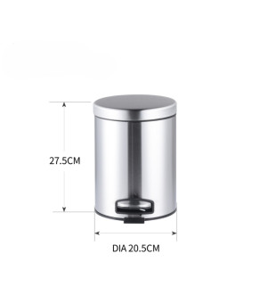 Мусорное ведро с плавным закрытием круглое Mixxus Ellipse-TC0205 SS Color 5л цвет нержавейка (MI7076)