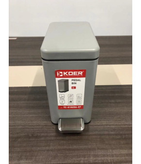Ведро для мусора с плавным закрытием Koer TC-010206-07 6 л серое (KR5596)