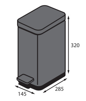Ведро для мусора с плавным закрытием Koer TC-010206-07 6 л серое (KR5596)