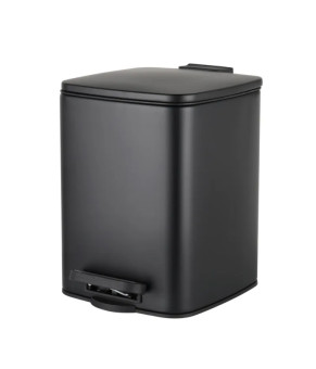 Відро для сміття з плавним закриттям квадратне Zerix Kubix-TC0106 Black 6 л чорний (ZX5890)