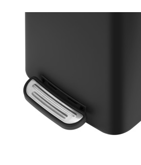 Відро для сміття з плавним закриттям квадратне Zerix Kubix-TC0106 Black 6 л чорний (ZX5890)