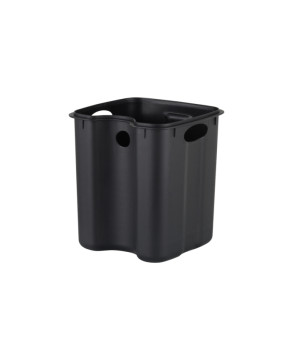 Відро для сміття з плавним закриттям квадратне Zerix Kubix-TC0106 Black 6 л чорний (ZX5890)