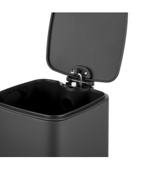 Відро для сміття з плавним закриттям квадратне Zerix Kubix-TC0106 Black 6 л чорний (ZX5890)
