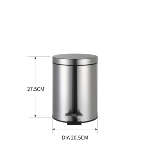 Мусорное ведро с плавным закрытием круглое Zerix Solo-TC0205 SS Color 5л цвет нержавейка (ZX5888)
