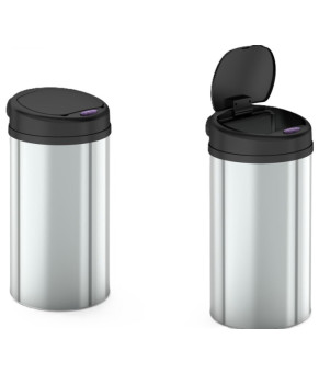 Сенсорное ведро для мусора Mixxus Premium Ellipse-TC0109 Chrome-Black 9л (MI7083)