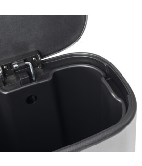 Мусорное ведро с плавным закрытием овальное Mixxus Premium Diverse-TC0112 SS Color 12л цвет наржавейка (MI7079)