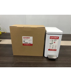 Ведро для мусора с плавным закрытием Koer TC-010206-08 6 л белое матовое (KR5595)