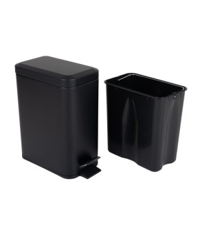 Ведро для мусора Zerix Sansa-TC0105 Black 5 л с плавным закрытием, черное матовое (ZX5894)