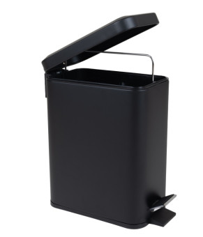 Ведро для мусора Zerix Sansa-TC0105 Black 5 л с плавным закрытием, черное матовое (ZX5894)
